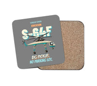 Thumbnail for Erickson S-64F Air Crane - Big pickup. No parking lot. design on gray 1 piece coaster
