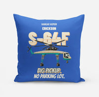Thumbnail for Erickson S-64F Air Crane - Big pickup. No parking lot. design on blue pillow