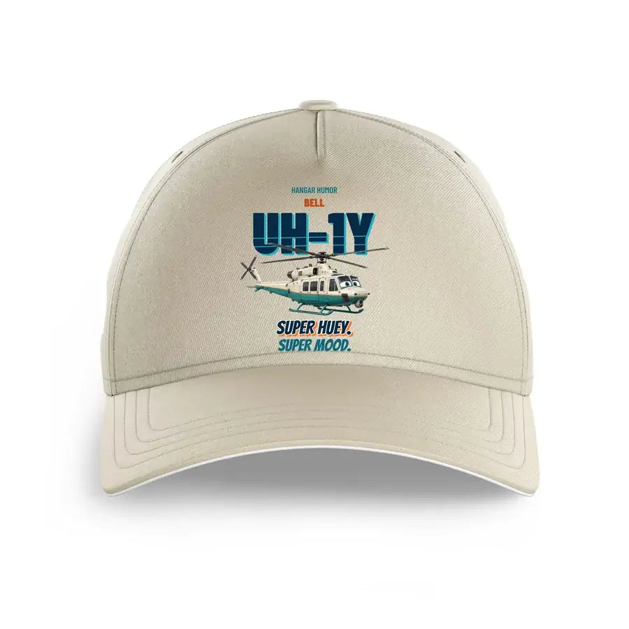 Bell UH-1Y Venom - Super huey. Super mood. design on beige printed hat