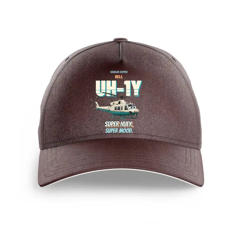 Bell UH-1Y Venom - Super huey. Super mood. design on brown printed hat