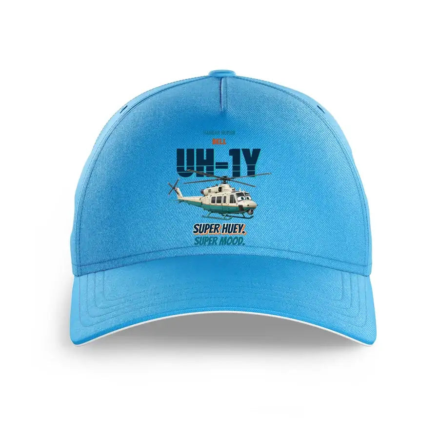 Bell UH-1Y Venom - Super huey. Super mood. design on light blue printed hat