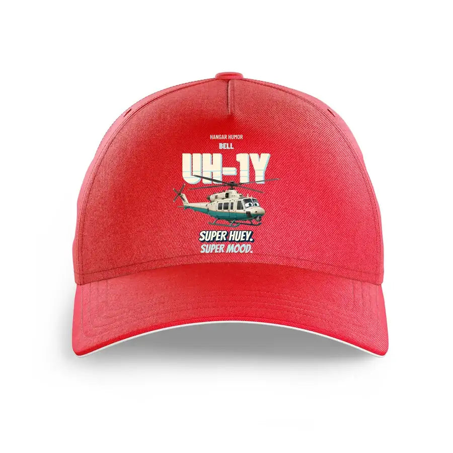 Bell UH-1Y Venom - Super huey. Super mood. design on red printed hat