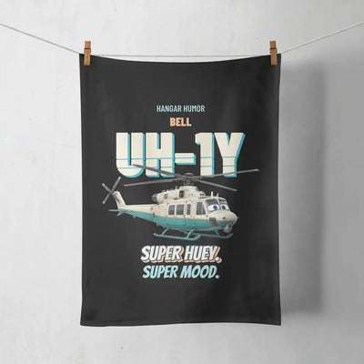 Bell UH-1Y Venom - Super huey. Super mood. design on black towel
