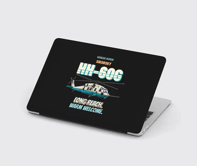 Sikorsky HH-60G Pave Hawk - Long reach. Warm welcome. design on black MacBook case