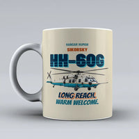 Thumbnail for Sikorsky HH-60G Pave Hawk - Long reach. Warm welcome. design on beige ceramic mug