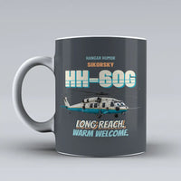 Thumbnail for Sikorsky HH-60G Pave Hawk - Long reach. Warm welcome. design on gray ceramic mug