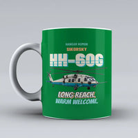 Thumbnail for Sikorsky HH-60G Pave Hawk - Long reach. Warm welcome. design on green ceramic mug