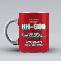 Thumbnail for Sikorsky HH-60G Pave Hawk - Long reach. Warm welcome. design on red ceramic mug