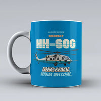 Thumbnail for Sikorsky HH-60G Pave Hawk - Long reach. Warm welcome. design on turquoise ceramic mug