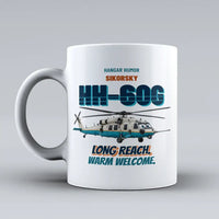 Thumbnail for Sikorsky HH-60G Pave Hawk - Long reach. Warm welcome. design on white ceramic mug