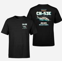 Thumbnail for Sikorsky CH-53E Super Stallion - Big lift. Bigger heart. - Double-Side T-Shirt design on black double side t shirt