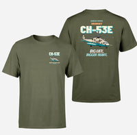 Thumbnail for Sikorsky CH-53E Super Stallion - Big lift. Bigger heart. - Double-Side T-Shirt design on greenarmy double side t shirt