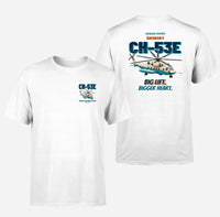 Thumbnail for Sikorsky CH-53E Super Stallion - Big lift. Bigger heart. - Double-Side T-Shirt design on white double side t shirt