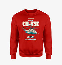 Thumbnail for Sikorsky CH-53E Super Stallion - Big lift. Bigger heart. design on red sweatshirt
