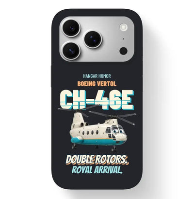 Boeing Vertol CH-46E Sea Knight - Double rotors. Royal arrival. design on black magsafe iphone 17 pro