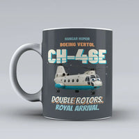 Thumbnail for Boeing Vertol CH-46E Sea Knight - Double rotors. Royal arrival. design on gray ceramic mug