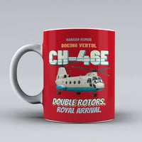 Thumbnail for Boeing Vertol CH-46E Sea Knight - Double rotors. Royal arrival. design on red ceramic mug