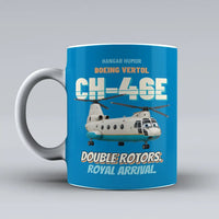 Thumbnail for Boeing Vertol CH-46E Sea Knight - Double rotors. Royal arrival. design on turquoise ceramic mug