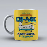 Thumbnail for Boeing Vertol CH-46E Sea Knight - Double rotors. Royal arrival. design on yellow ceramic mug