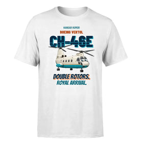 Single-Side Printing — Boeing Vertol CH-46E Sea Knight - Double rotors. Royal arrival. T-Shirts