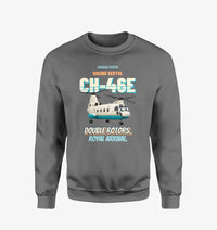 Thumbnail for Boeing Vertol CH-46E Sea Knight - Double rotors. Royal arrival. design on gray sweatshirt