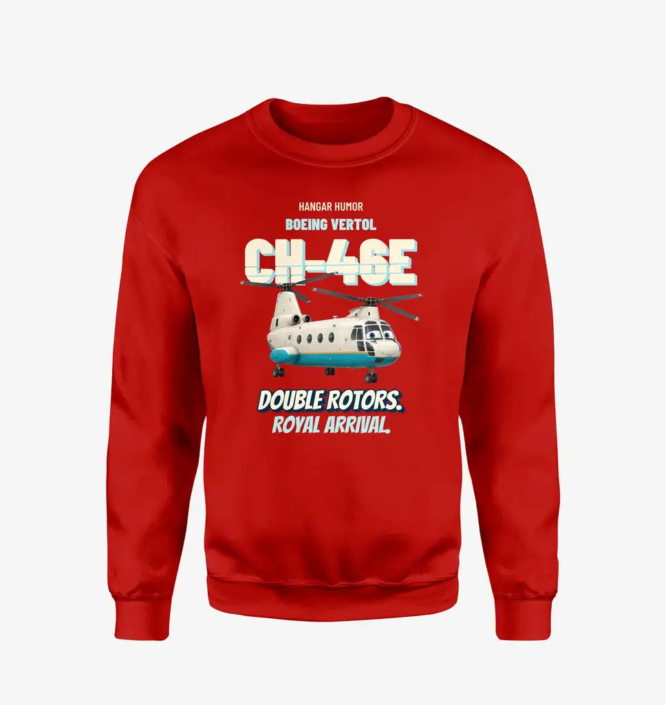Boeing Vertol CH-46E Sea Knight - Double rotors. Royal arrival. design on red sweatshirt