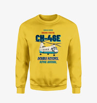 Thumbnail for Boeing Vertol CH-46E Sea Knight - Double rotors. Royal arrival. design on yellow sweatshirt