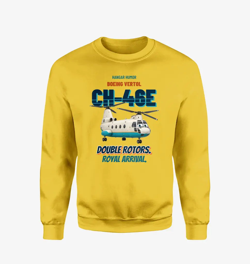 Boeing Vertol CH-46E Sea Knight - Double rotors. Royal arrival. design on yellow sweatshirt