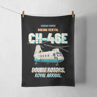 Boeing Vertol CH-46E Sea Knight - Double rotors. Royal arrival. design on black towel