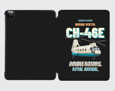 Boeing Vertol CH-46E Sea Knight - Double rotors. Royal arrival. design on black ipad tablet case
