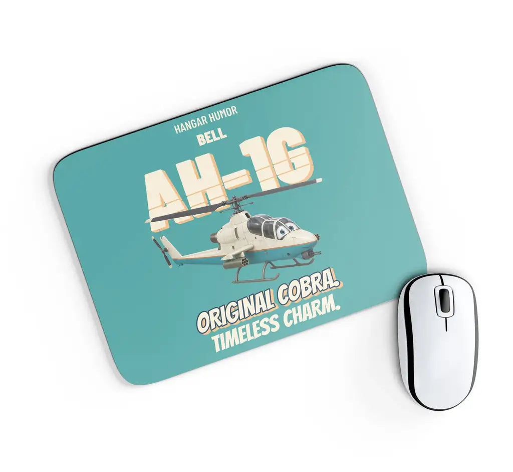 Bell AH-1G HueyCobra - Original cobra. Timeless charm. design on turquoise rectangle mouse pad