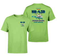 Thumbnail for Kaman HH-43B Huskie - Crossed rotors. Clear purpose. - Double-Side T-Shirt design on lightgreen double side t shirt