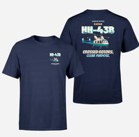 Thumbnail for Kaman HH-43B Huskie - Crossed rotors. Clear purpose. - Double-Side T-Shirt design on navyblue double side t shirt
