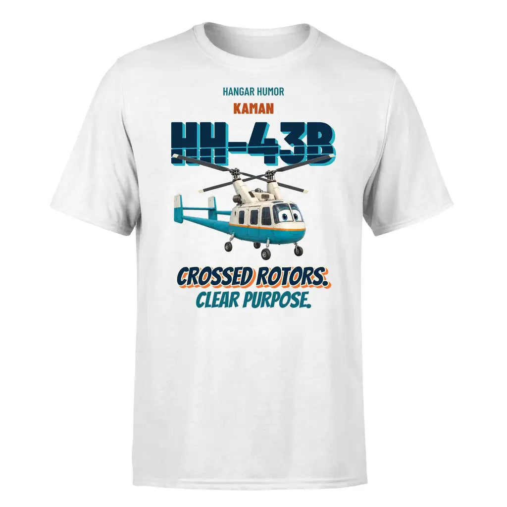 Kaman HH-43B Huskie - Crossed rotors. Clear purpose. - Premium T-Shirt design on white premium t shirt