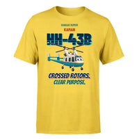 Thumbnail for Kaman HH-43B Huskie - Crossed rotors. Clear purpose. - Premium T-Shirt design on yellow premium t shirt