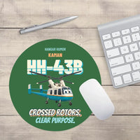 Thumbnail for Kaman HH-43B Huskie - Crossed rotors. Clear purpose. design on green round mouse pad