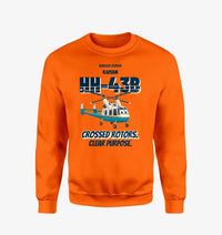 Thumbnail for Kaman HH-43B Huskie - Crossed rotors. Clear purpose. design on orange sweatshirt
