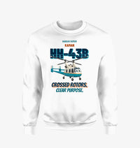 Thumbnail for Kaman HH-43B Huskie - Crossed rotors. Clear purpose. design on white sweatshirt