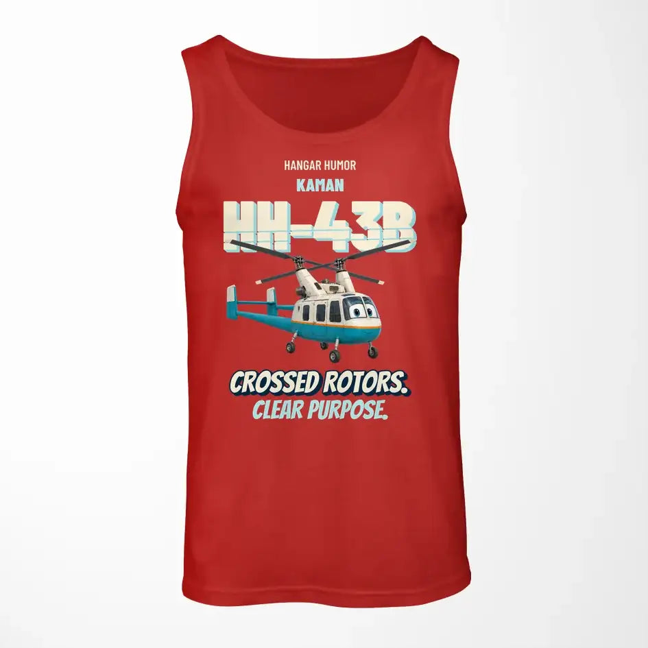 Kaman HH-43B Huskie - Crossed rotors. Clear purpose. design on red tank top