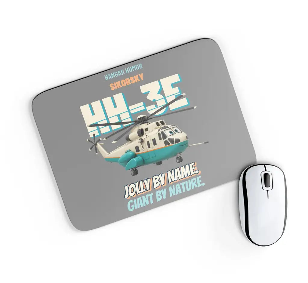 Sikorsky HH-3E Jolly Green Giant - Jolly by name. Giant by nature. design on gray rectangle mouse pad