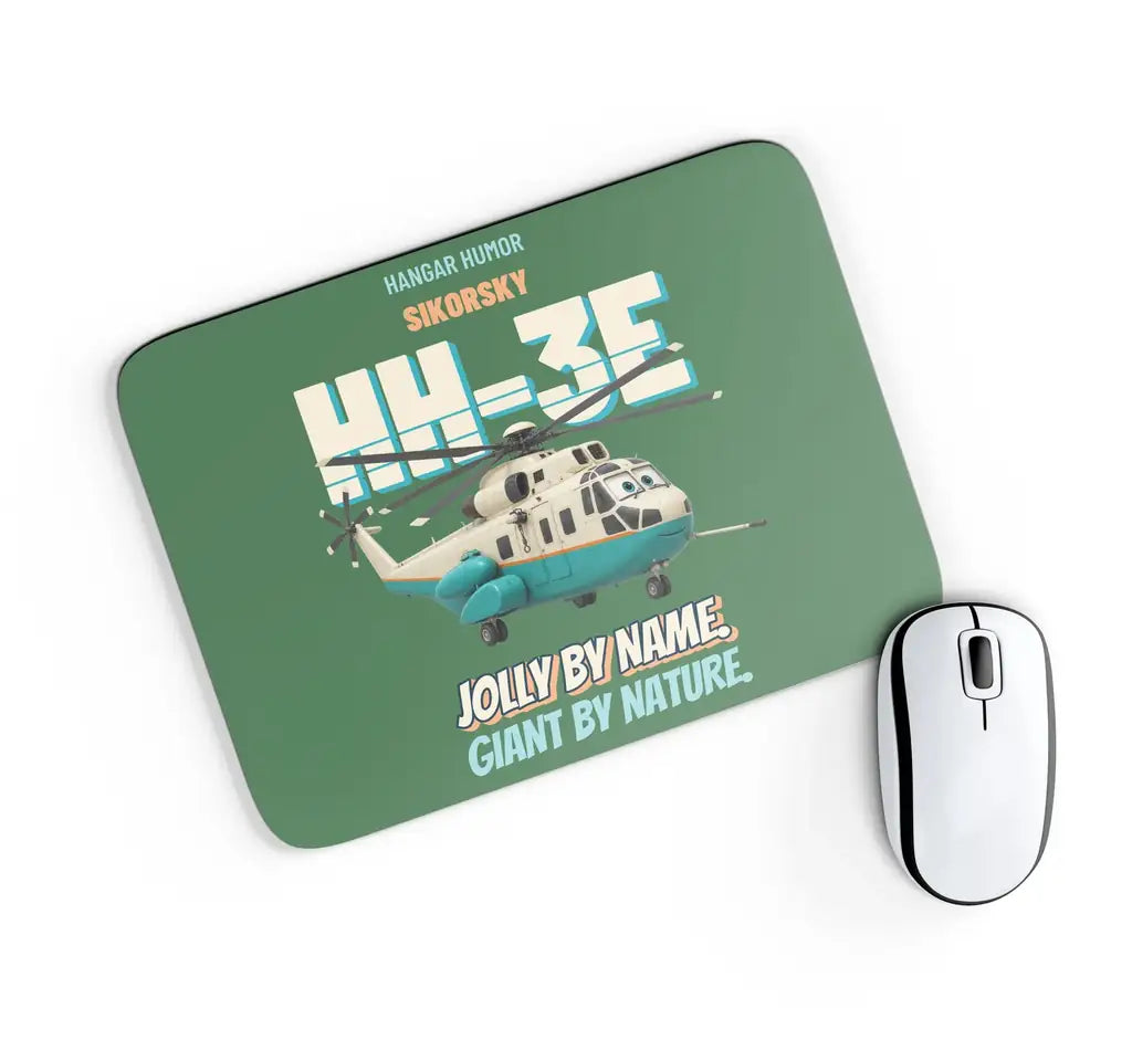 Sikorsky HH-3E Jolly Green Giant - Jolly by name. Giant by nature. design on green rectangle mouse pad