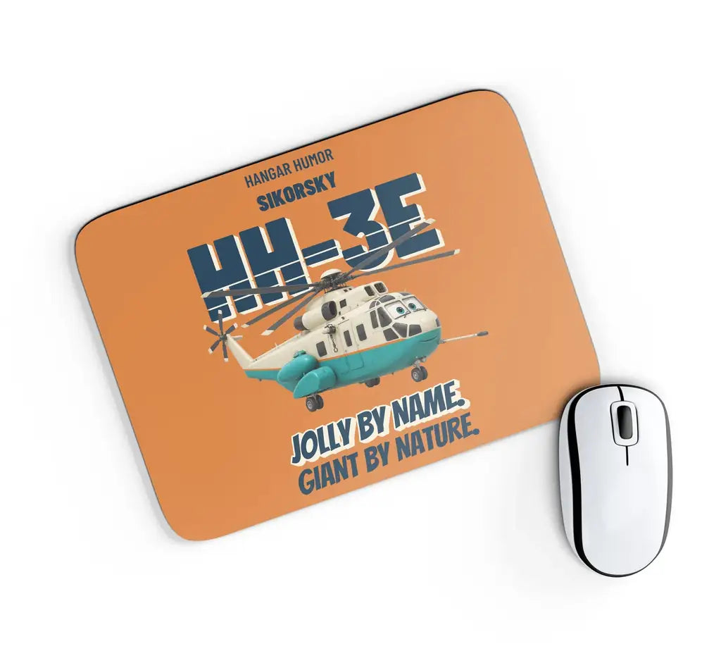 Sikorsky HH-3E Jolly Green Giant - Jolly by name. Giant by nature. design on orange rectangle mouse pad