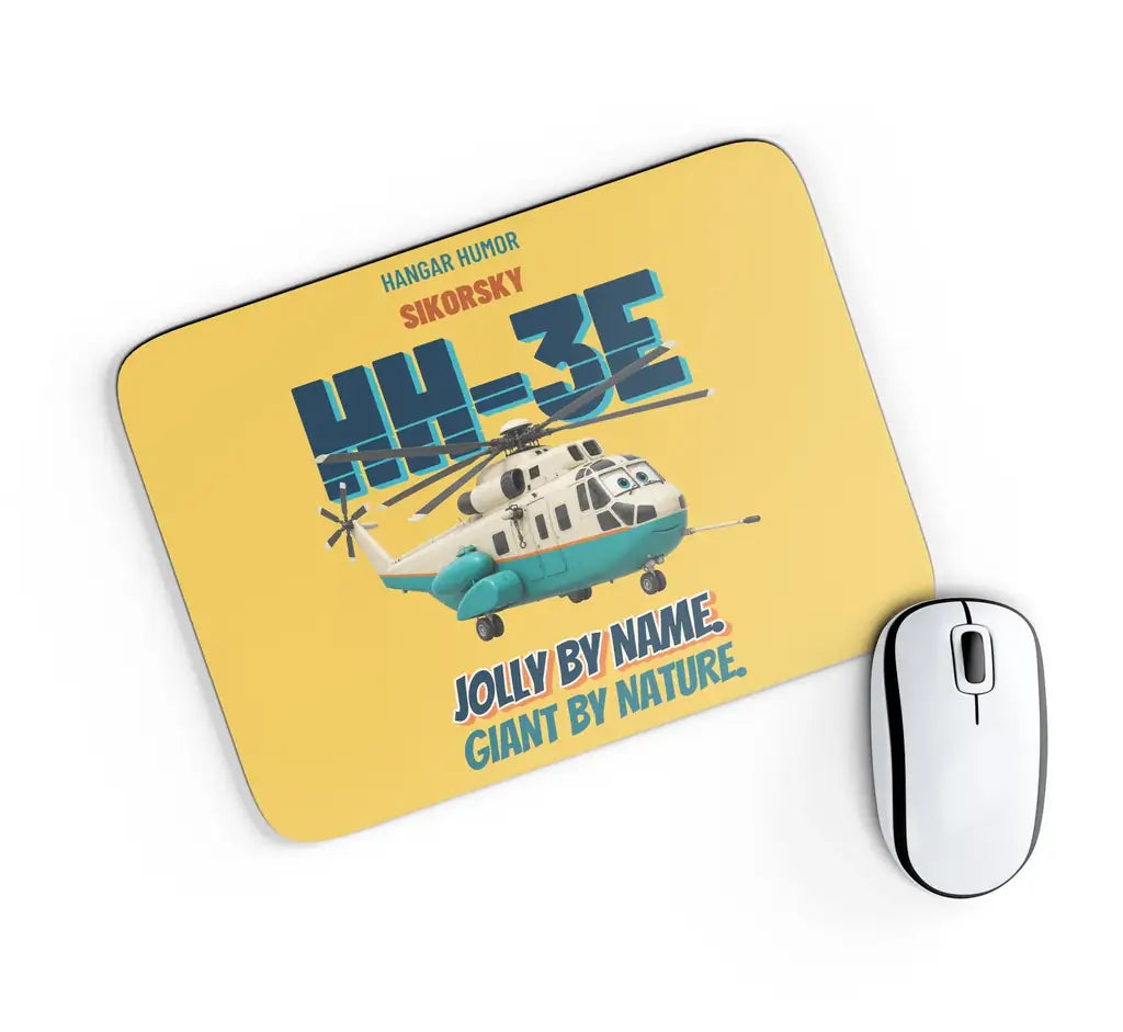 Sikorsky HH-3E Jolly Green Giant - Jolly by name. Giant by nature. design on yellow rectangle mouse pad