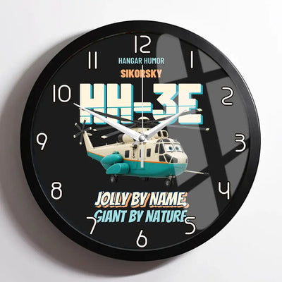 Sikorsky HH-3E Jolly Green Giant - Jolly by name. Giant by nature. design on black framed wall clock