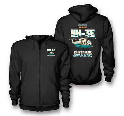 Sikorsky HH-3E Jolly Green Giant - Jolly by name. Giant by nature. design on black zipped hoodie