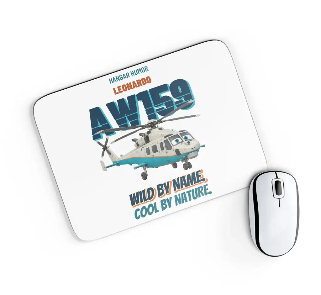 Leonardo AW159 Wildcat - Wild by name. Cool by nature. design on white rectangle mouse pad
