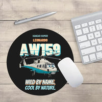 Thumbnail for Leonardo AW159 Wildcat - Wild by name. Cool by nature. design on black round mouse pad