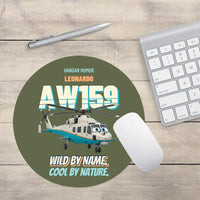 Thumbnail for Leonardo AW159 Wildcat - Wild by name. Cool by nature. design on green army round mouse pad
