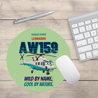 Thumbnail for Leonardo AW159 Wildcat - Wild by name. Cool by nature. design on light green round mouse pad