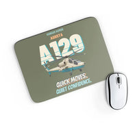 Thumbnail for Agusta A129 Mangusta - Quick moves. Quiet confidence. design on green army rectangle mouse pad